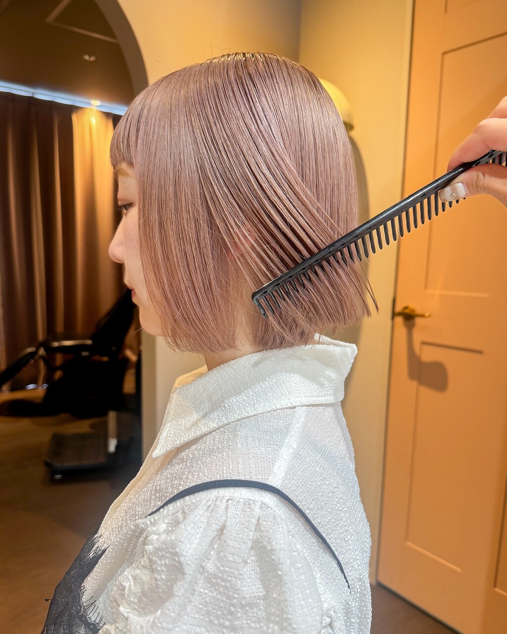 ピンクベージュ/ブリーチ/表参道/原宿/ボブ