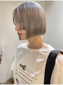 ミニボブ × シルバーベージュ/ミルクティーベージュ/グレージュ