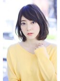 王道ひし形シルエット☆リッチフェミニンショートボブ