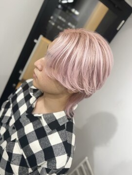 リグ 横浜(Lig.) ブリーチ&ダブルカラーシースルーウルフフェザーセンターパート