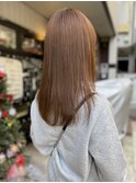 セミロングレイヤーストレート20代30代ショコラブラウン