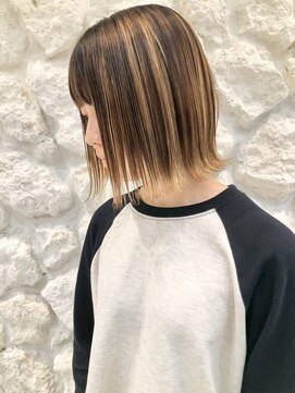 モアナ ルア バイ ヘッドライト 平塚店(Moana Lua by HEADLIGHT) Moana【平塚】#コントラストハイライト#切りっぱなしボブ