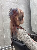 オーン 渋谷(OOn)&nbsp;レッド×ブルーのニュアンスロングウルフ