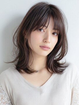 ニーフ 恵比寿(neaf) ダークブルーワンホンレイヤー/ニュアンスウルフ/デジタルパーマ