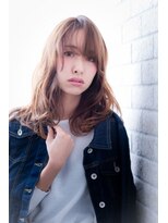ヘアーアートシフォン 池袋西口店(Hair art chiffon)&nbsp;モーブカラーのワイドバングで大人かわいいくびれミディ