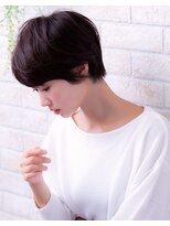 ヘアーアートシフォン 川口東口店(hair art chiffon)&nbsp;ネイビーカラーの美髪フレンチボブ風マニッシュショート