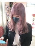 色落ちが綺麗なパールピンクヘアー