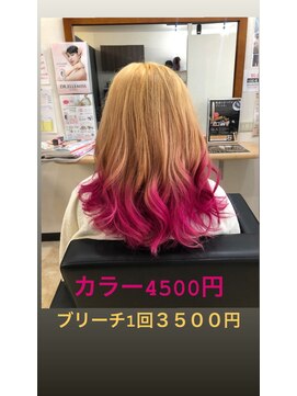 イーウェーブ ヘア(E-WAVE hair) カラー４５００円・ブリーチ１回３５００円