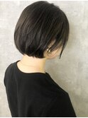 【iIIL hair lounge】暗めアッシュカラー　耳かけボブ高崎