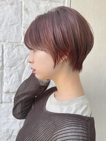 ラミ(L'ami)&nbsp;【東 純平】丸みショートボブ＋ラズベリーベージュ