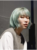 10代20代30代/ミントグリーンウルフボブ