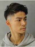 ツイストパーマ×震災刈りスキンフェード