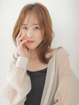 スリール バイ ミリー 江坂(Sourire by milly) 【Sourire江坂】大人かわいい外はねこなれミディブラウンカラー