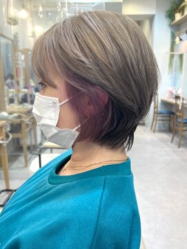 グラッシー センター北店(GLASSI) イメチェンショート★モード★インナーカラー★チェリーブラウン