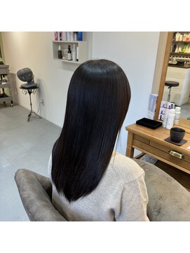 アンクル(ancre) 艶髪ストレート×セミロング×ダークブラウン×髪質改善【広島】