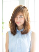 アボヘアー(Abo hair)&nbsp;ハニーベージュ無造作ボリュームミディ ゆるウェーブ
