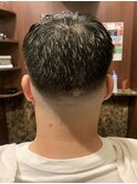 ツーブロックビジネスショートフェードスパイラルツイストパーマ