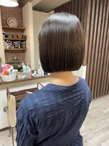 リュンヌ 門前仲町(lune)&nbsp;切りっぱなしボブハイライトベージュカラーショートレイヤーロブ