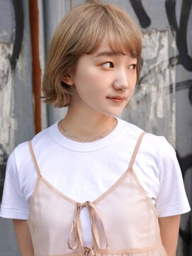 ブゾン(buZon) 【buZon ブゾン】切りっぱなし外ハネボブ×前髪ウェットヘア