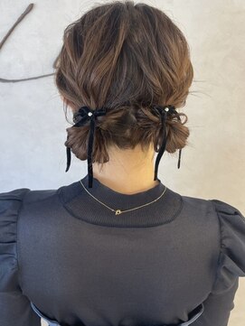 ツインお団子/結婚式ヘア/お呼ばれヘア/お出かけアレンジ/平塚
