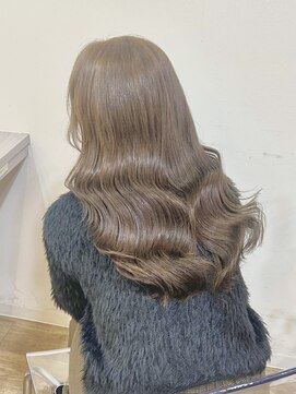 ノー バイ イオエ 西梅田(no. by ioe) ブリーチなしカラー/髪質改善/ミルクティーベージュ/小顔ヘア