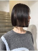 切りっぱなしボブワンレングスボブ大人ボブグレージュ