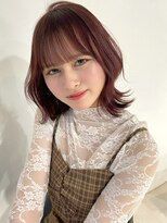 アンニュ(annuy) 韓国風ヘア くびれボブ 外ハネ 顔周りレイヤー ピンクブラウン