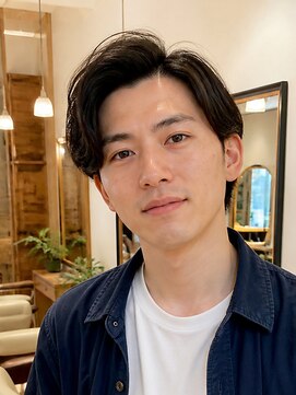 ルードノエル(Rue de noel) メンズビジネスリクルート毛流れショートアップバング