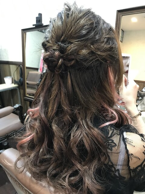 ねじり留めハーフアップ【ヘアセット】