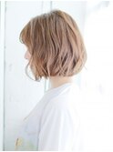 シースルーバングの外ハネカール