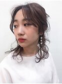 簡単巻き髪アップ