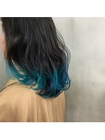 バングヘアーデザイン(BANG HairDesign) ポイントカラー×ブルー