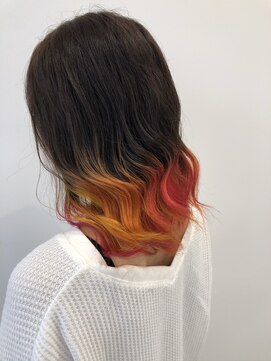 チェレ ロッソ 金剛店(Chere rosso) インナーカラー×オレンジカラー×レッドカラー