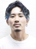 七三オールバックツイストパーマかき上げヘアコンマヘア