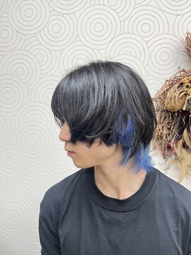 ヘアデザインサロン246 メンズカット マッシュウルフ ブルーサファイア