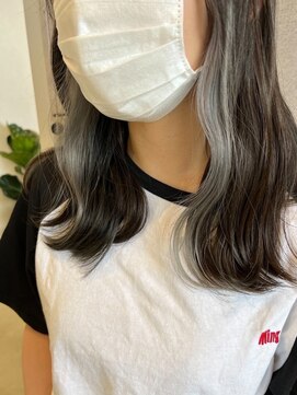 アースコアフュールボーテ 笛吹店(EARTH coiffure beaute) ホワイトグレージュフェイスフレーミングくびれミディ