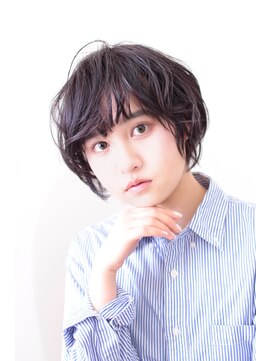 リメル 奥沢自由が丘店(Remel) 大人可愛い20代30代40代黒髪前下がりショートボブ丸みショート