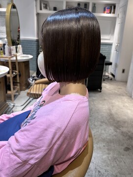 ロンド シャルム 吉祥寺(Lond charme) 黒髪グレーベージュボブ縮毛矯正髪質改善ショート吉祥寺