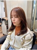韓国レイヤー／顔まわりカット／シースルーバング