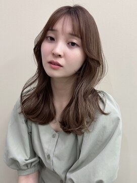 ケーツー エム 京都ラクエ(k-two emu) レイヤーカット*顔周りレイヤー*柔らかベージュカラー*上品ヘア