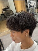 シャドウパーマダウンパーマメンズ韓国ヘア波巻きスパイラル
