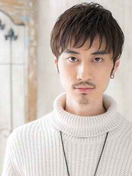 メンズヘア ビーセカンド 草加店(MENS HAIR B-2) くせ毛風ダウンパーマアースカラーショートX草加