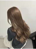 ブリーチなしカラー/髪質改善/ミルクティーベージュ/小顔へア