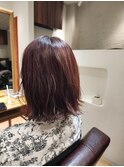 ボブ×チェリーレッド　10代20代30代大人可愛い髪質改善