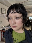ウルフパーマショートウルフマレットマレットヘアパーマ