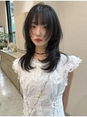 ミディアムハッシュカット