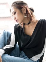 アカ(ACA)&nbsp;【ACA】ゴム一つ☆個性的インナーカラー簡単ヘアアレンジ