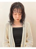 ・ミディアムヘア × ラフパーマ