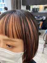 ラゴム 池袋(LAGOM)&nbsp;切りっぱなしボブ/美髪/ピンクブラウン[池袋/髪質改善]