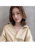大人かわいい前髪セシルカットココアブラウンフリンジウェーブ